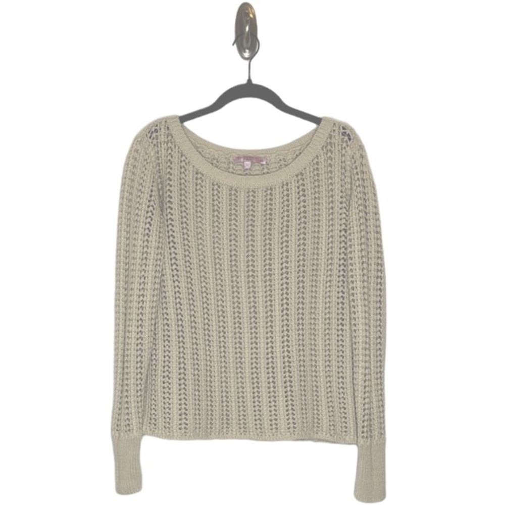 Calypso St Barth Sweater Open Knit Varinka Beige Fishermancore SZ Extra Small